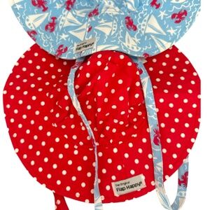 Flap Happy NWTs 0-3 mo red dottie bonnet sun hat